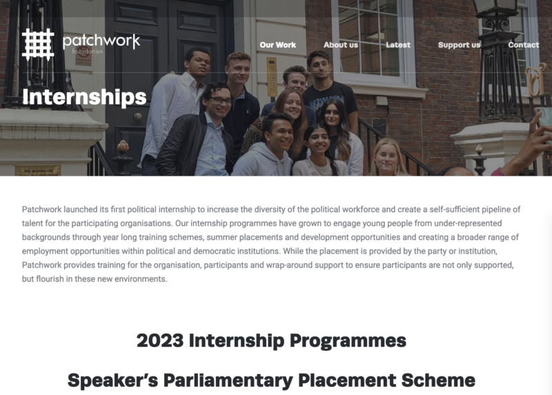 Speaker's Internship Scheme