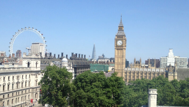 A view of Parliament from Gt Peter St